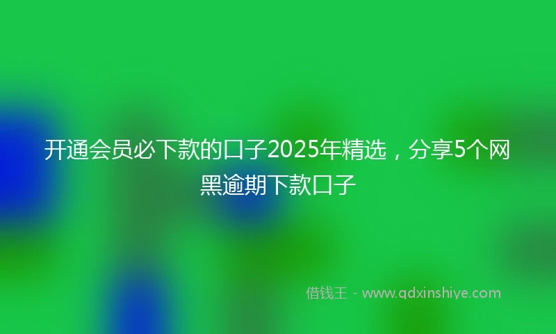 开通会员必下款的口子2025年精选，分享5个网黑逾期下款口子
