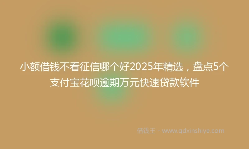 小额借钱不看征信哪个好2025年精选，盘点5个支付宝花呗逾期万元快速贷款软件