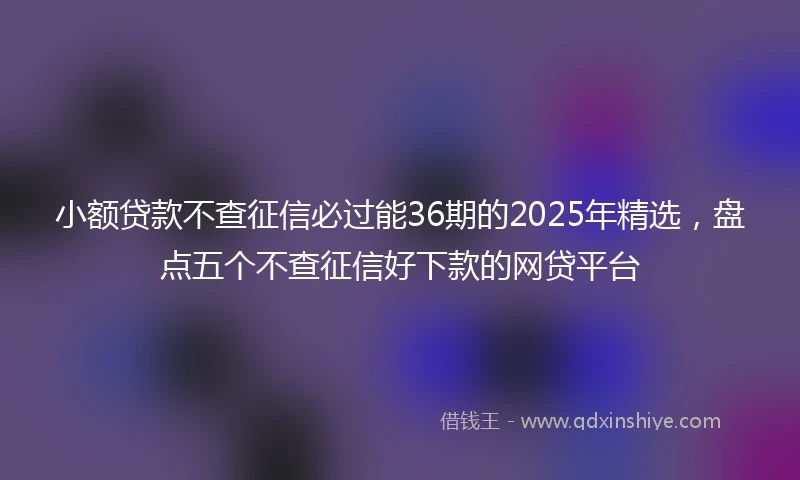 小额贷款不查征信必过能36期的2025年精选，盘点五个不查征信好下款的网贷平台