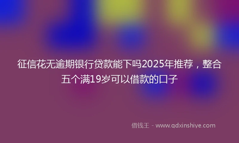 征信花无逾期银行贷款能下吗2025年推荐，整合五个满19岁可以借款的口子