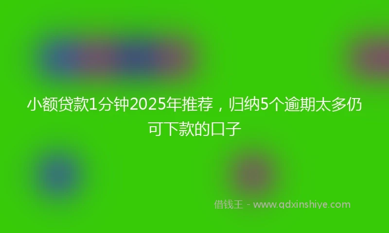小额贷款1分钟2025年推荐，归纳5个逾期太多仍可下款的口子