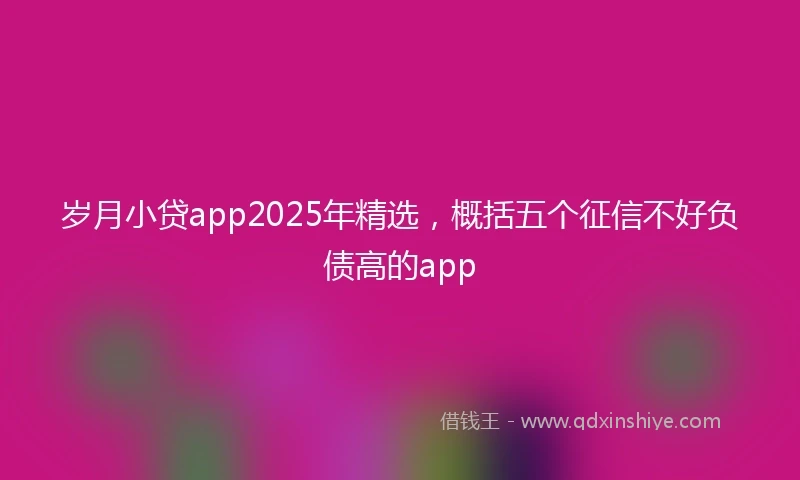 岁月小贷app2025年精选，概括五个征信不好负债高的app