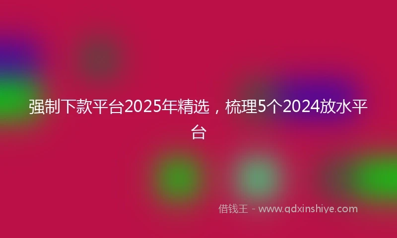 强制下款平台2025年精选，梳理5个2024放水平台