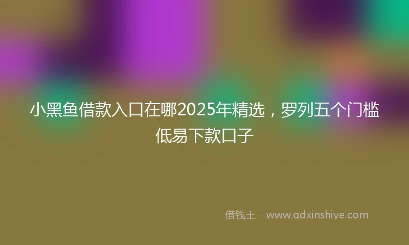 小黑鱼借款入口在哪2025年精选，罗列五个门槛低易下款口子
