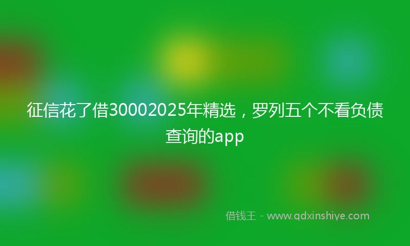 征信花了借30002025年精选,罗列五个不看负债查询的app