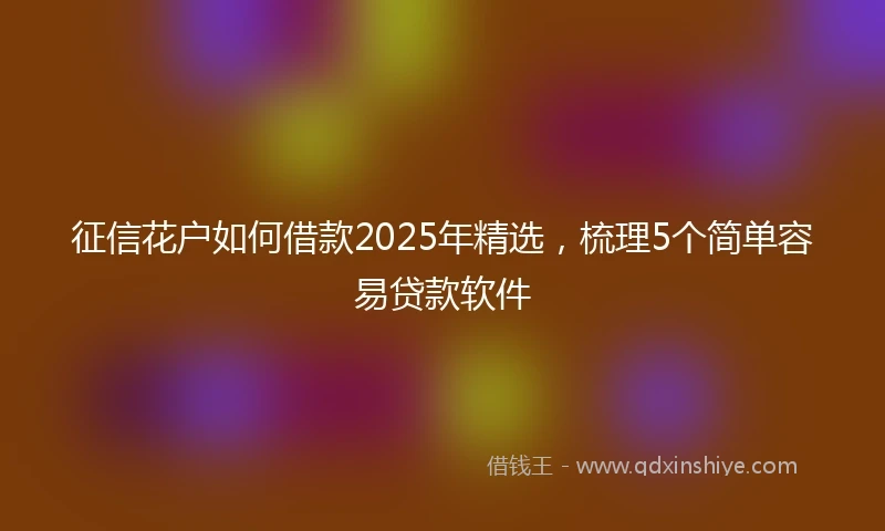征信花户如何借款2025年精选，梳理5个简单容易贷款软件