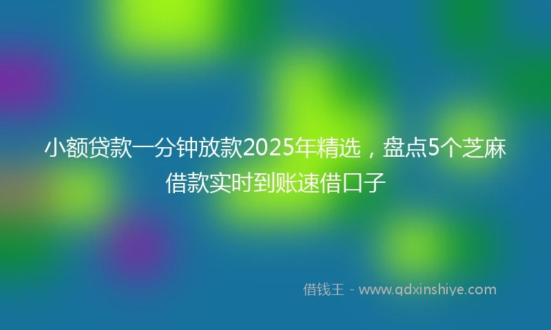 小额贷款一分钟放款2025年精选，盘点5个芝麻借款实时到账速借口子
