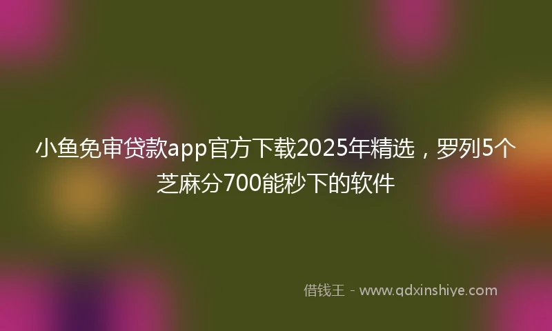 小鱼免审贷款app官方下载2025年精选，罗列5个芝麻分700能秒下的软件