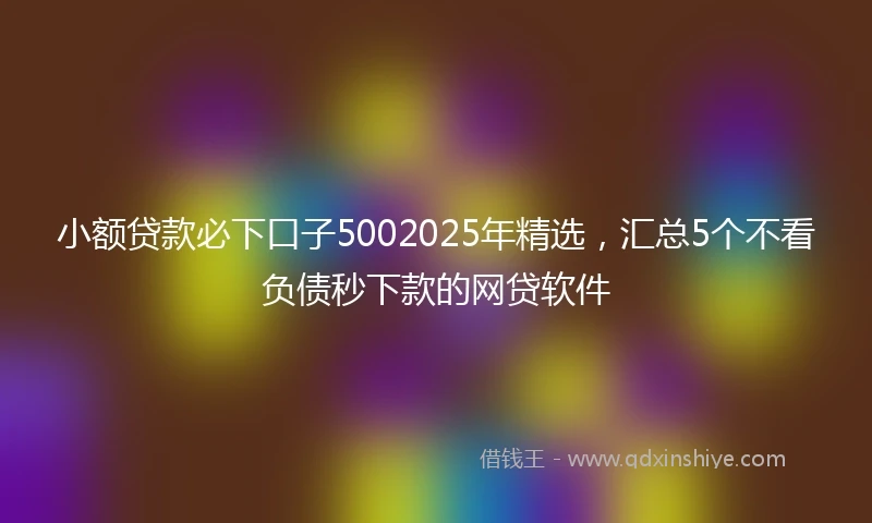 小额贷款必下口子5002025年精选，汇总5个不看负债秒下款的网贷软件