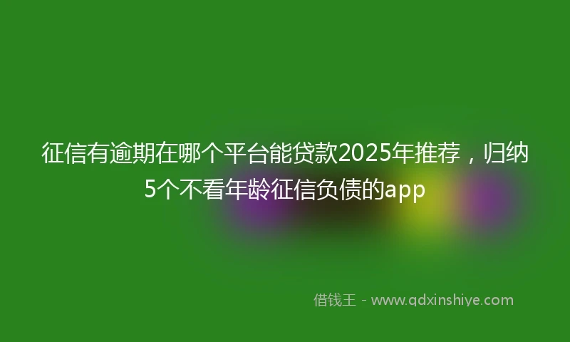 征信有逾期在哪个平台能贷款2025年推荐，归纳5个不看年龄征信负债的app