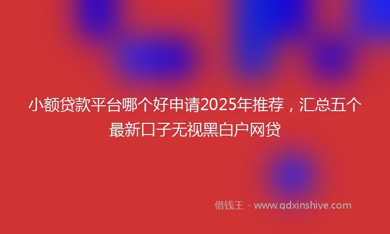 小额贷款平台哪个好申请2025年推荐，汇总五个最新口子无视黑白户网贷