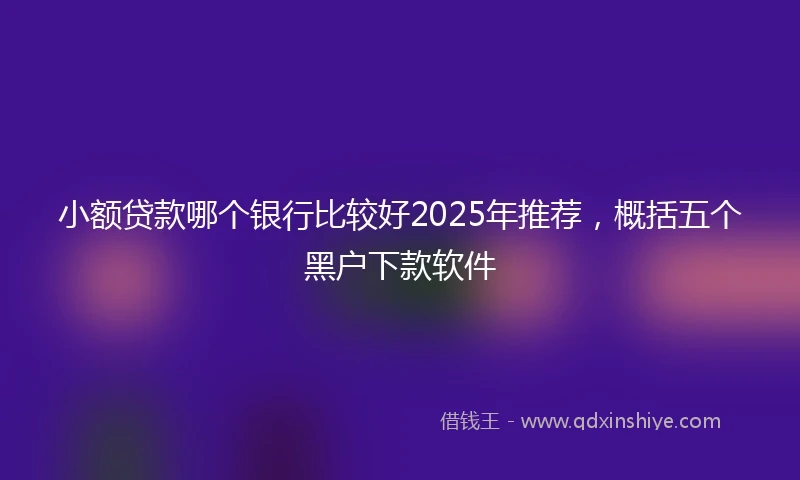 小额贷款哪个银行比较好2025年推荐，概括五个黑户下款软件