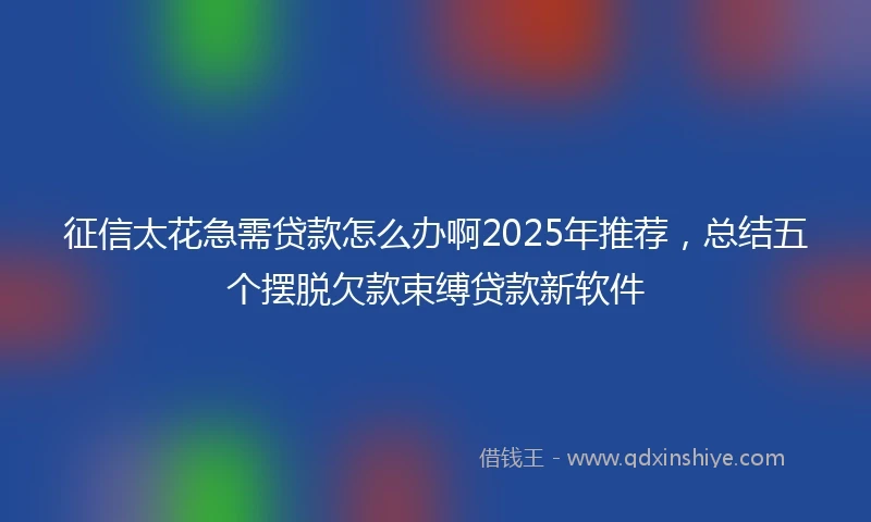 征信太花急需贷款怎么办啊2025年推荐，总结五个摆脱欠款束缚贷款新软件