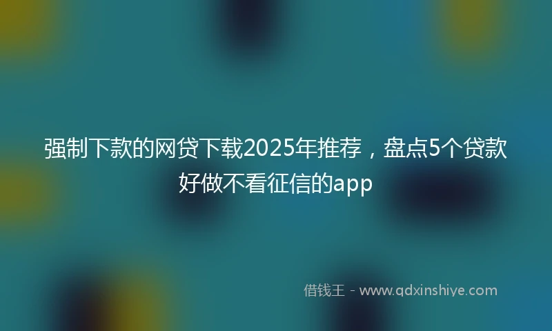 强制下款的网贷下载2025年推荐，盘点5个贷款好做不看征信的app