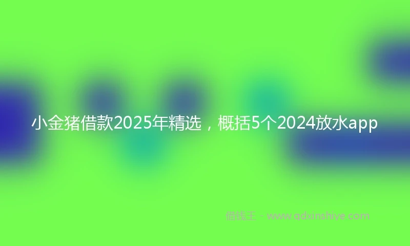 小金猪借款2025年精选，概括5个2024放水app