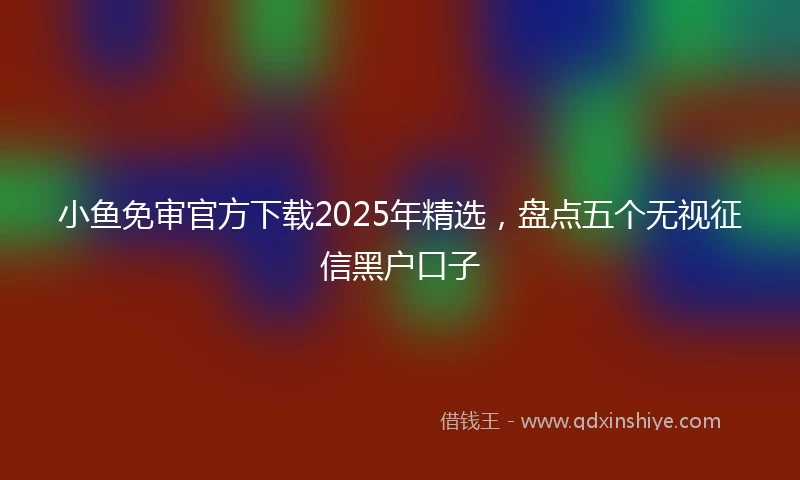 小鱼免审官方下载2025年精选，盘点五个无视征信黑户口子