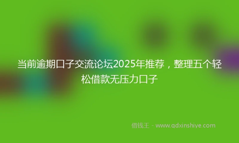 当前逾期口子交流论坛2025年推荐，整理五个轻松借款无压力口子