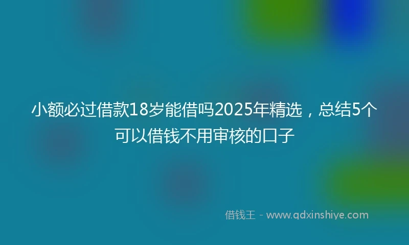小额必过借款18岁能借吗2025年精选，总结5个可以借钱不用审核的口子