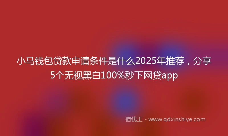 小马钱包贷款申请条件是什么2025年推荐，分享5个无视黑白100%秒下网贷app