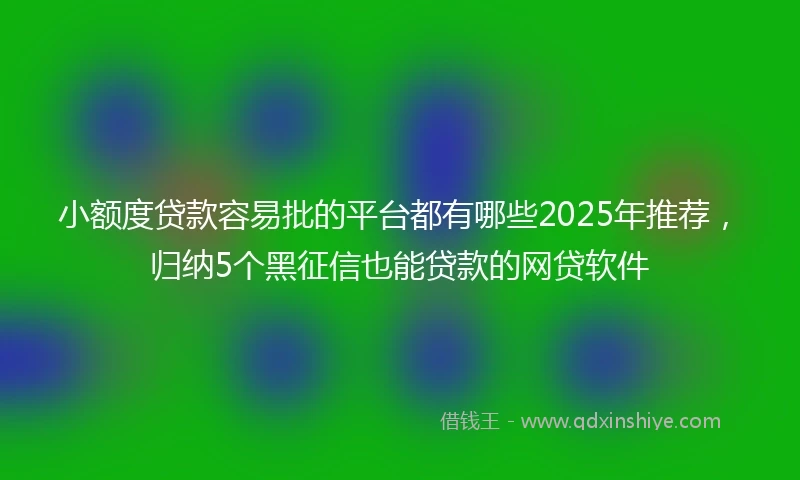 小额度贷款容易批的平台都有哪些2025年推荐，归纳5个黑征信也能贷款的网贷软件