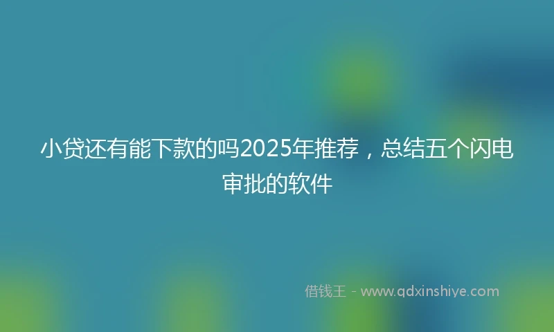 小贷还有能下款的吗2025年推荐，总结五个闪电审批的软件