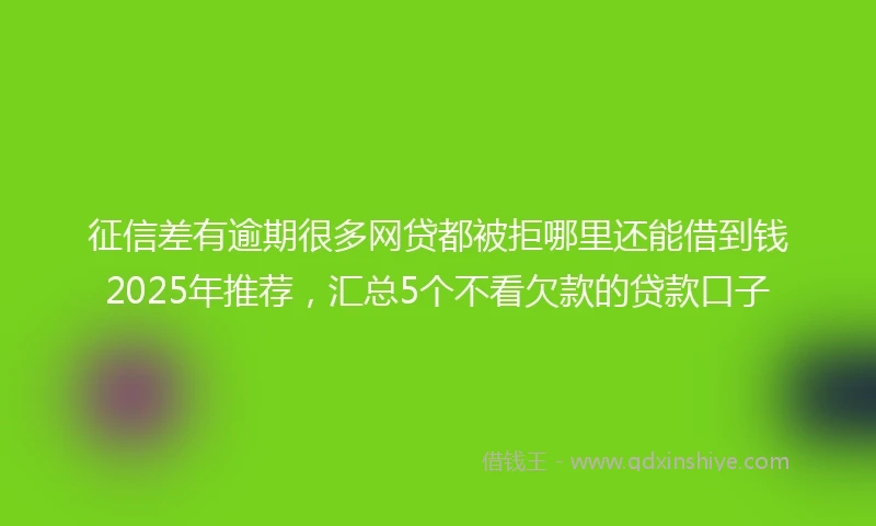 征信差有逾期很多网贷都被拒哪里还能借到钱2025年推荐，汇总5个不看欠款的贷款口子