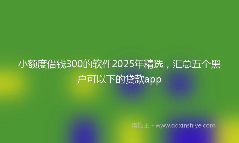 小额度借钱300的软件2025年精选，汇总五个黑户可以下的贷款app