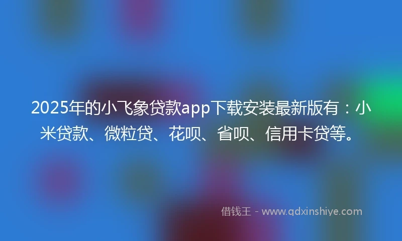 2025年的小飞象贷款app下载安装最新版有：小米贷款、微粒贷、花呗、省呗、信用卡贷等。