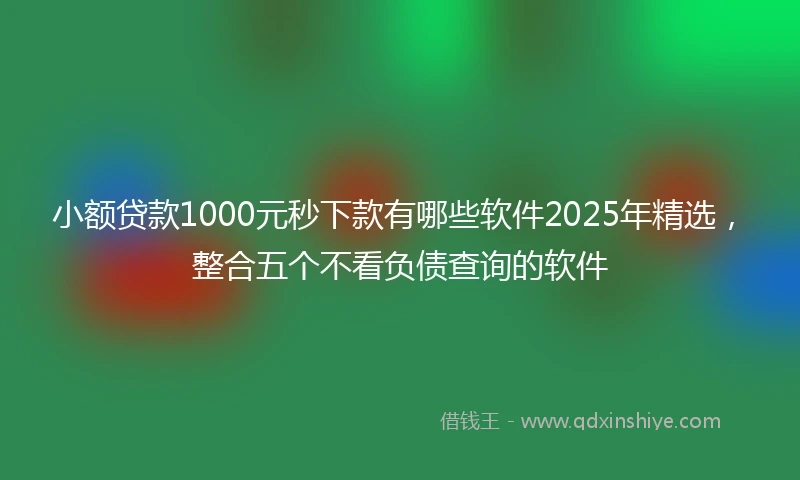 小额贷款1000元秒下款有哪些软件2025年精选，整合五个不看负债查询的软件