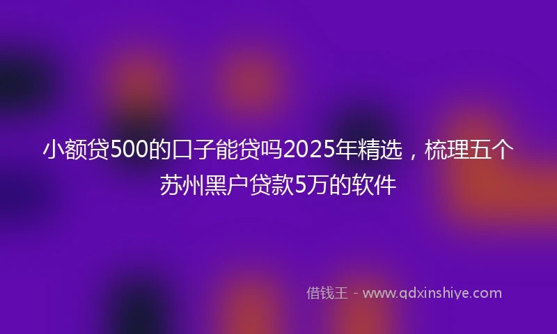 小额贷500的口子能贷吗2025年精选，梳理五个苏州黑户贷款5万的软件