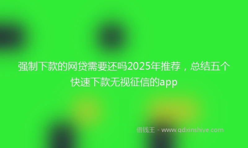强制下款的网贷需要还吗2025年推荐，总结五个快速下款无视征信的app