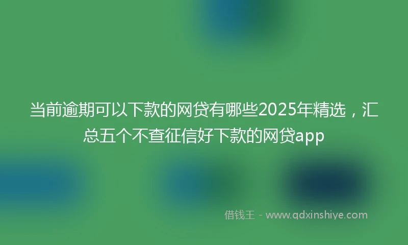 当前逾期可以下款的网贷有哪些2025年精选，汇总五个不查征信好下款的网贷app