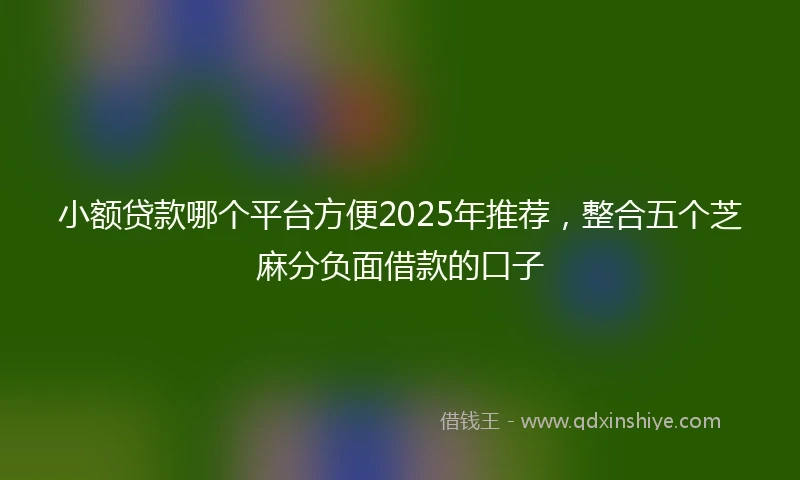 小额贷款哪个平台方便2025年推荐，整合五个芝麻分负面借款的口子