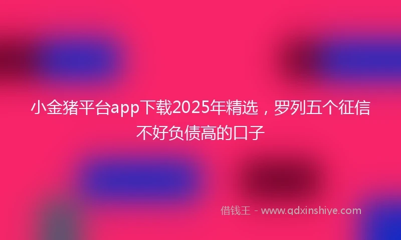 小金猪平台app下载2025年精选，罗列五个征信不好负债高的口子