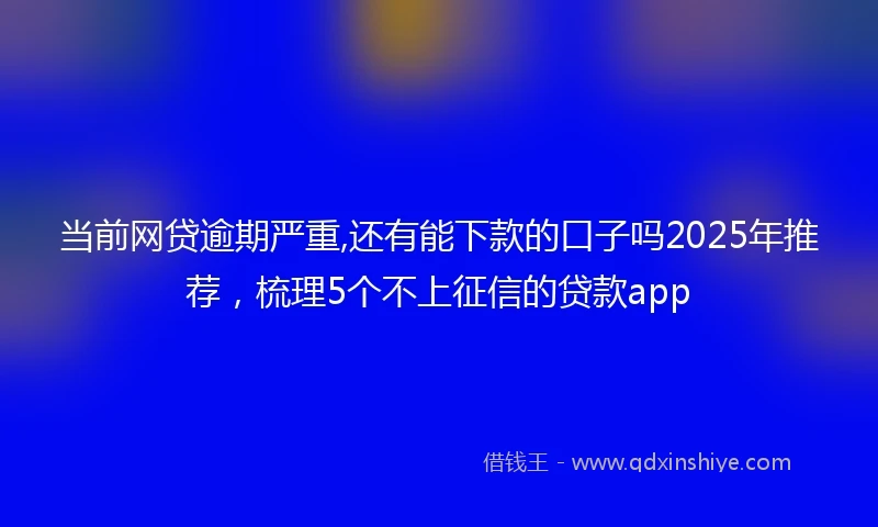 当前网贷逾期严重,还有能下款的口子吗2025年推荐，梳理5个不上征信的贷款app