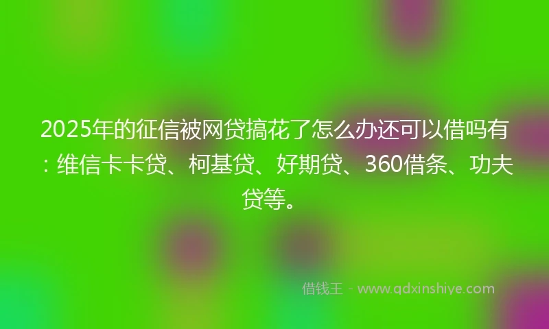 2025年的征信被网贷搞花了怎么办还可以借吗有：维信卡卡贷、柯基贷、好期贷、360借条、功夫贷等。