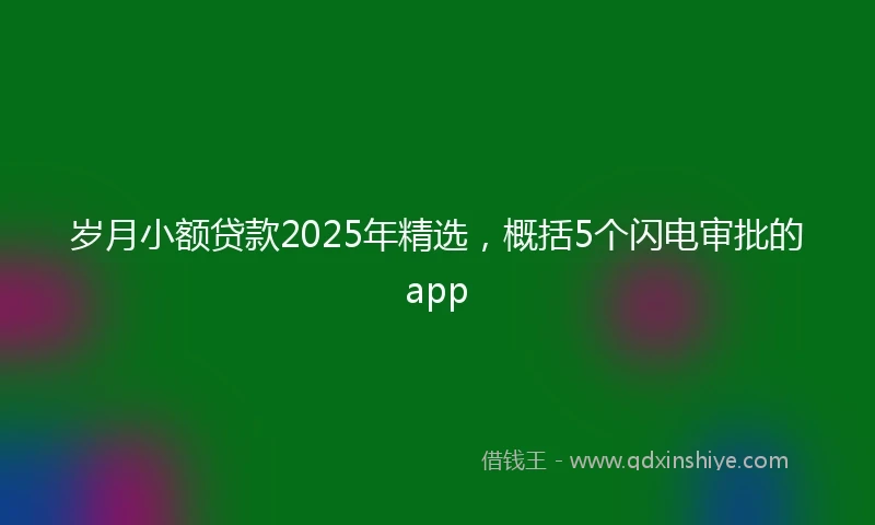 岁月小额贷款2025年精选，概括5个闪电审批的app