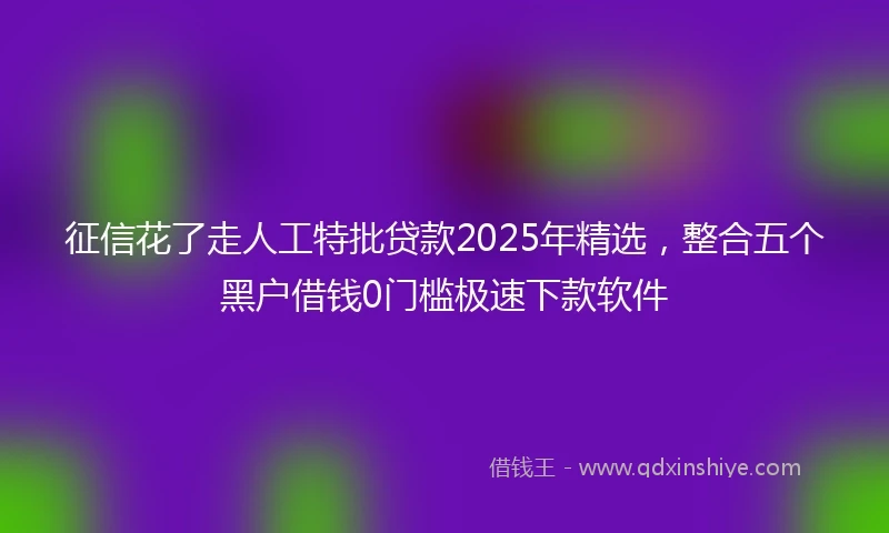 征信花了走人工特批贷款2025年精选，整合五个黑户借钱0门槛极速下款软件