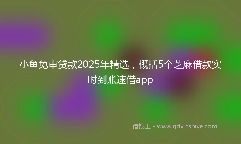 小鱼免审贷款2025年精选，概括5个芝麻借款实时到账速借app