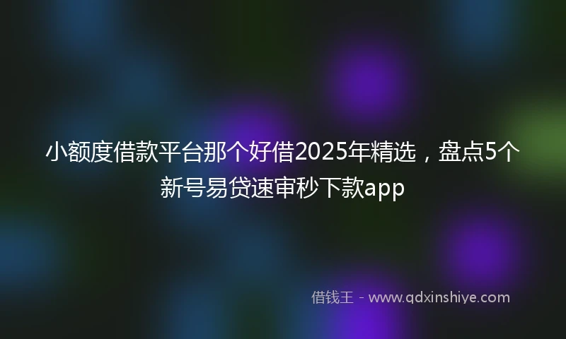 小额度借款平台那个好借2025年精选，盘点5个新号易贷速审秒下款app