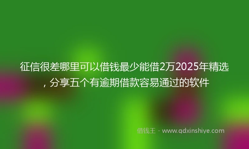 征信很差哪里可以借钱最少能借2万2025年精选，分享五个有逾期借款容易通过的软件