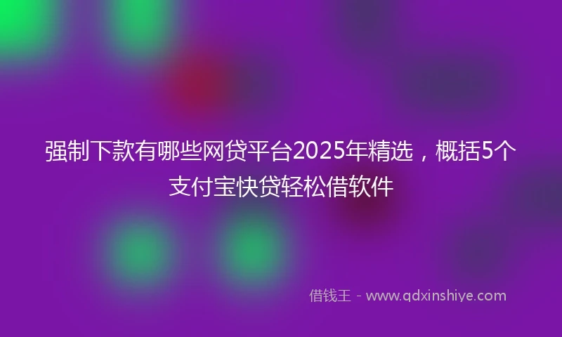 强制下款有哪些网贷平台2025年精选，概括5个支付宝快贷轻松借软件