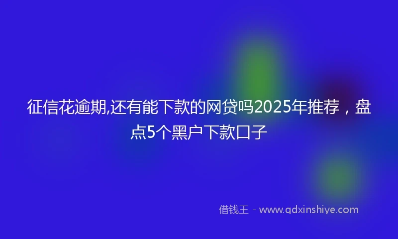 征信花逾期,还有能下款的网贷吗2025年推荐，盘点5个黑户下款口子