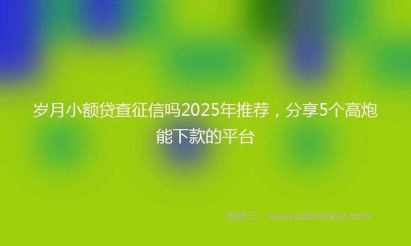 岁月小额贷查征信吗2025年推荐，分享5个高炮能下款的平台