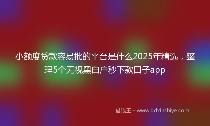 小额度贷款容易批的平台是什么2025年精选，整理5个无视黑白户秒下款口子app