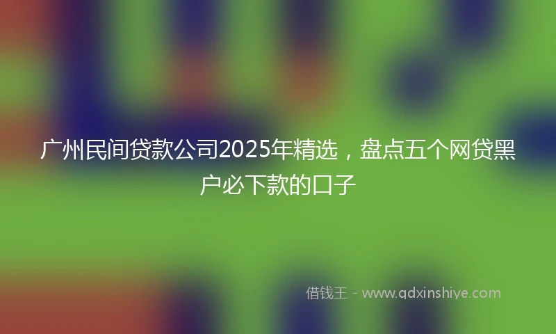 广州民间贷款公司2025年精选，盘点五个网贷黑户必下款的口子