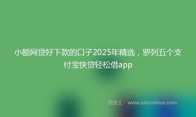 小额网贷好下款的口子2025年精选，罗列五个支付宝快贷轻松借app