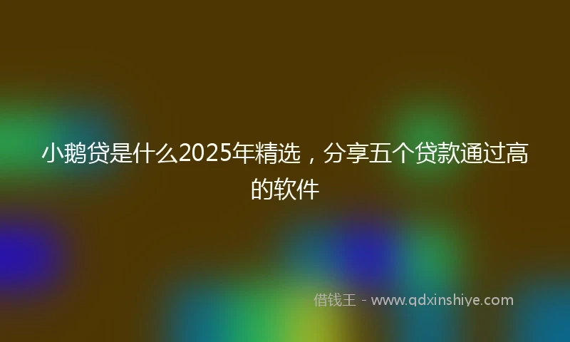 小鹅贷是什么2025年精选，分享五个贷款通过高的软件