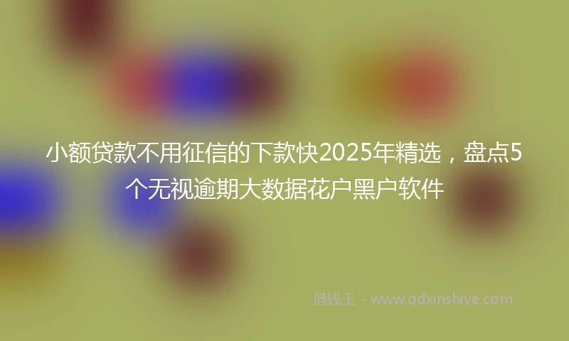 小额贷款不用征信的下款快2025年精选，盘点5个无视逾期大数据花户黑户软件