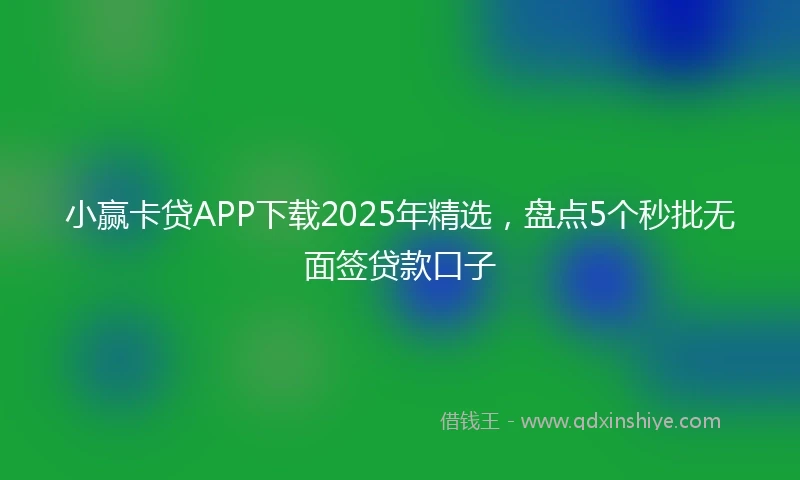 小赢卡贷APP下载2025年精选，盘点5个秒批无面签贷款口子